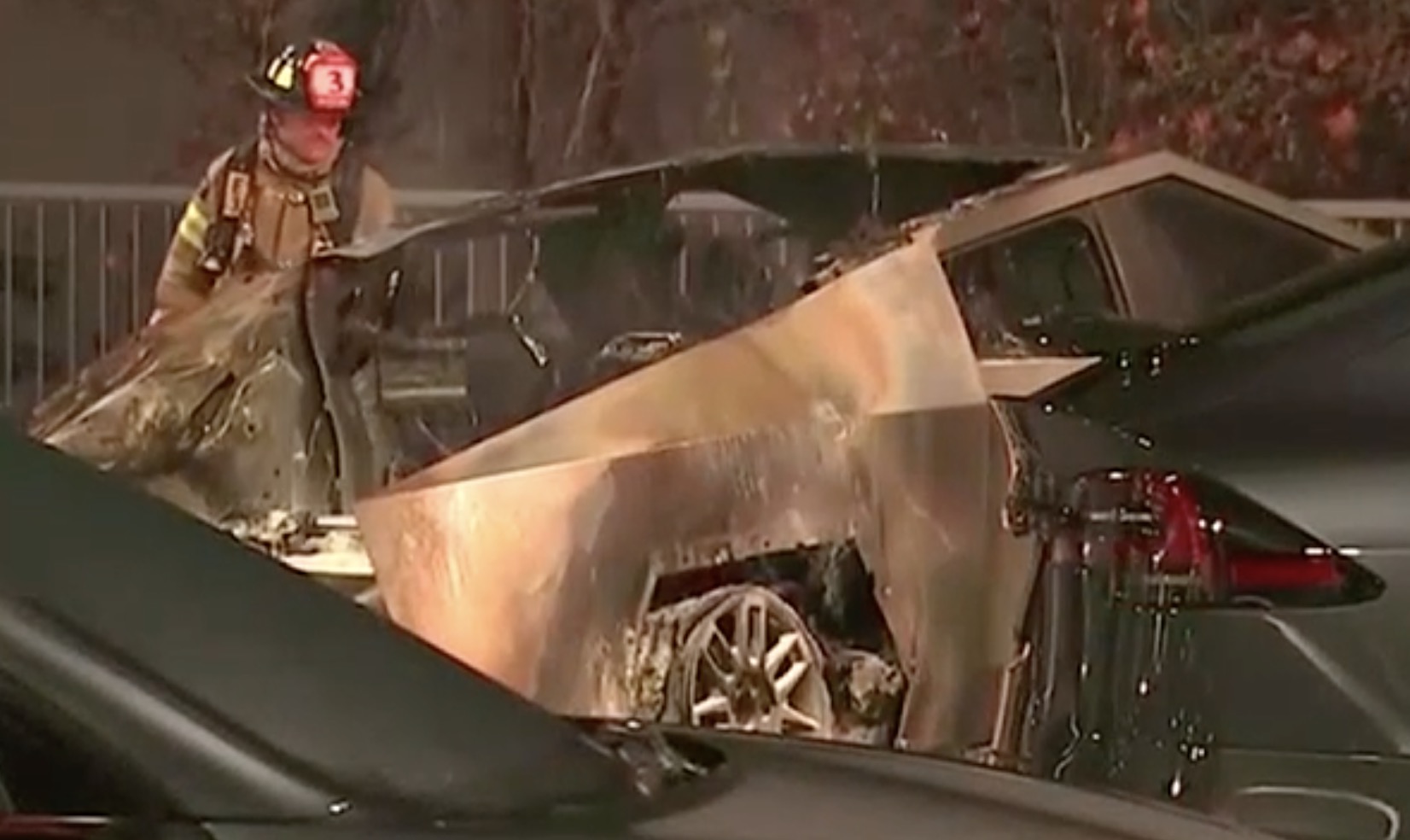 Tesla Cybertruck fire Atlanta